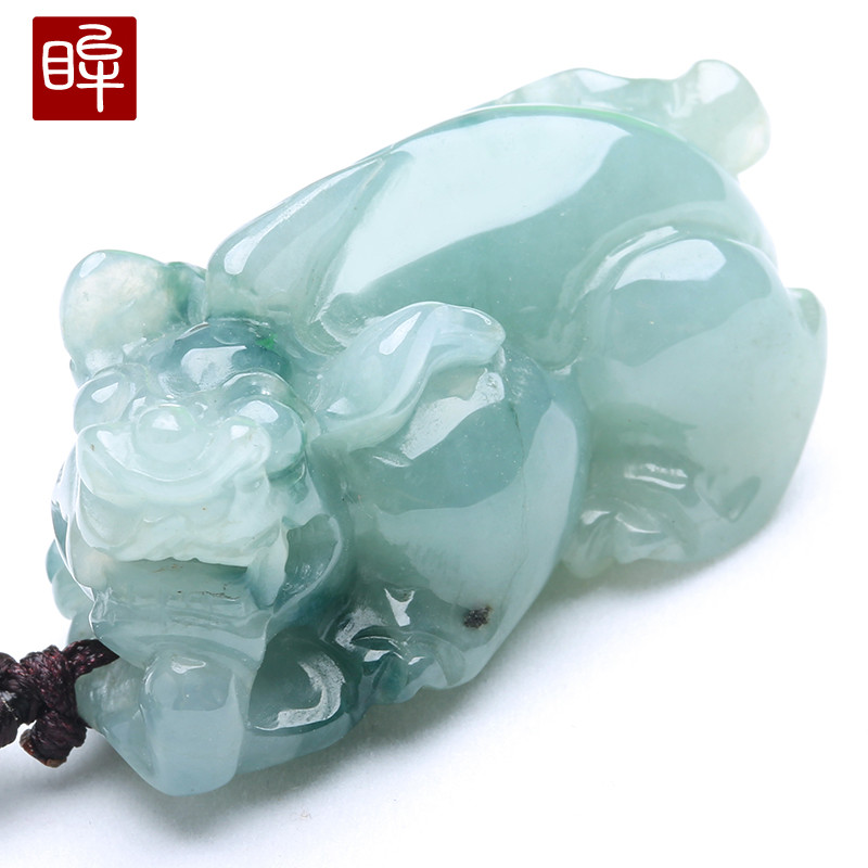 印象眸 A货翡翠貔貅吊坠 飘绿玉石坠子男女款玉器配饰 附证书 多款可选备注下单