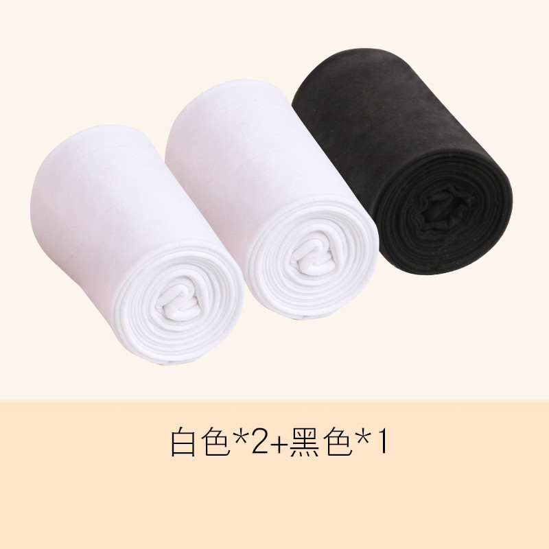 巴布豆配饰袜裤女童丝袜连裤袜夏季超薄款宝宝练功纤薄跳舞儿童打底裤舞蹈天鹅绒袜子S\M\L\XL码3-11岁 L码(建议身高120-140cm) 2白1黑