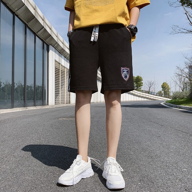庄吉 2019男士夏季港风运动五分裤健身跑步短裤韩版时尚沙滩休闲裤JU-YC-9123 XL JU-YC-9123黑色