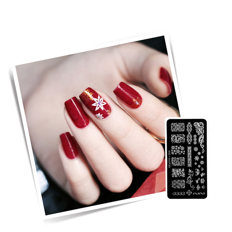 Miss Candy美甲工具 DIY美甲印花钢板指甲美甲模板印花版印花模板藤蔓花NAP20