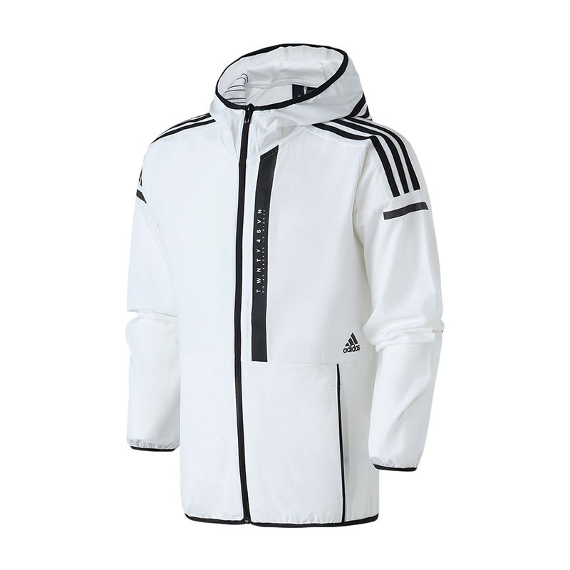 【自营】adidas男服外套夹克薄防风休闲运动服DV1137 S DV1137白色