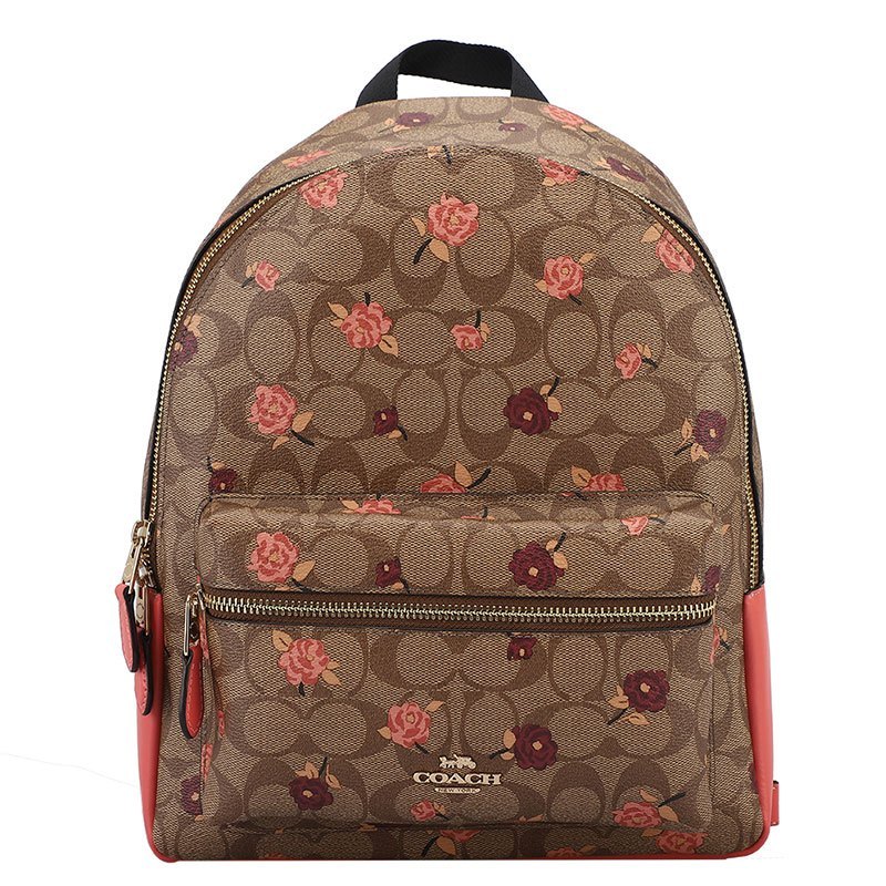 COACH 蔻驰 双肩包 欧美时尚拉链经典C logo双肩背包