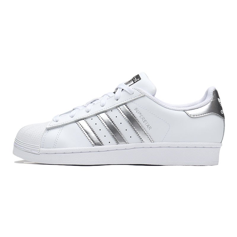 【自营】Adidas阿迪达斯三叶草女鞋SUPERSTAR贝壳头休闲板鞋小白鞋AQ3091 AQ3091亮白+银金属 38.5码
