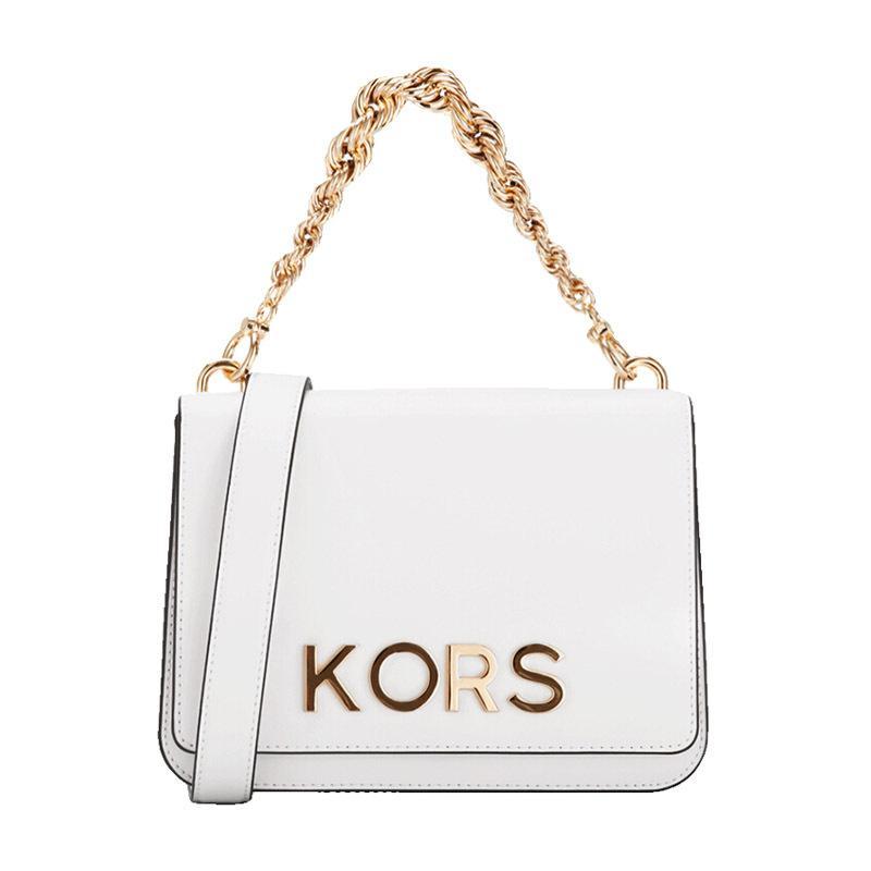 MICHAEL KORS 迈克·科尔斯 女款皮革手提单肩斜挎包 30H8GOXL7L OPTIC.WHITE-白色
