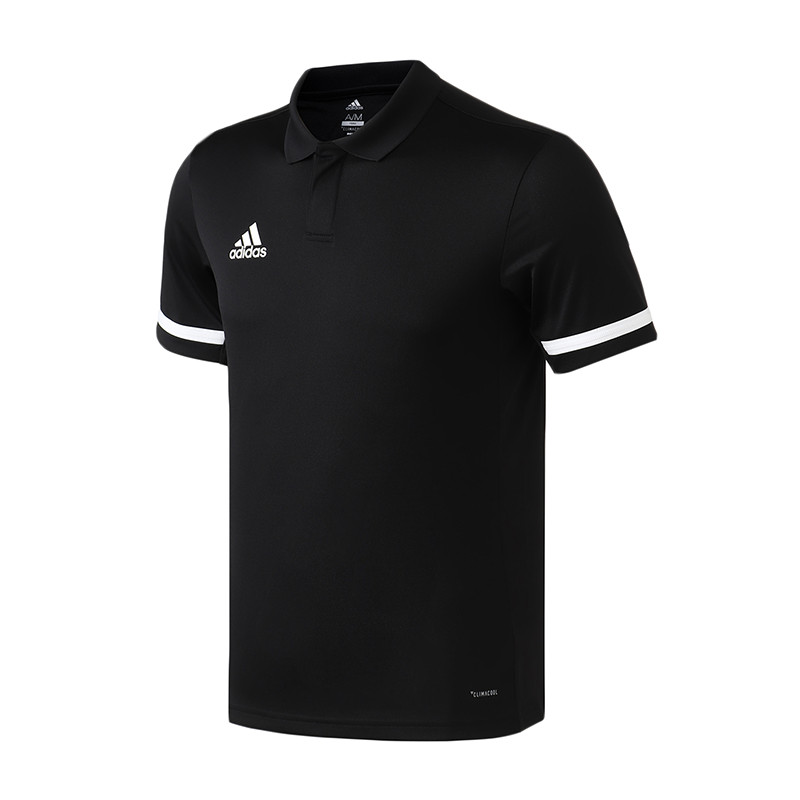 阿迪达斯男服短袖POLO衫足球翻领休闲运动服DW6888 M DW6888黑+白