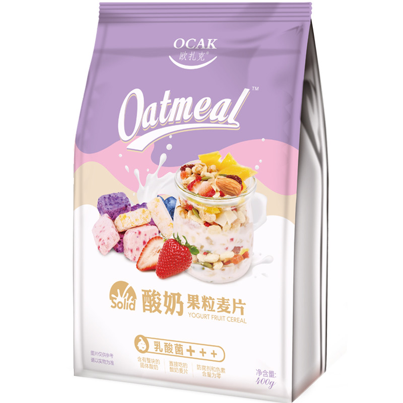 欧扎克（OCAK）酸奶果粒坚果水果麦片400g即食营养谷物早餐燕麦片