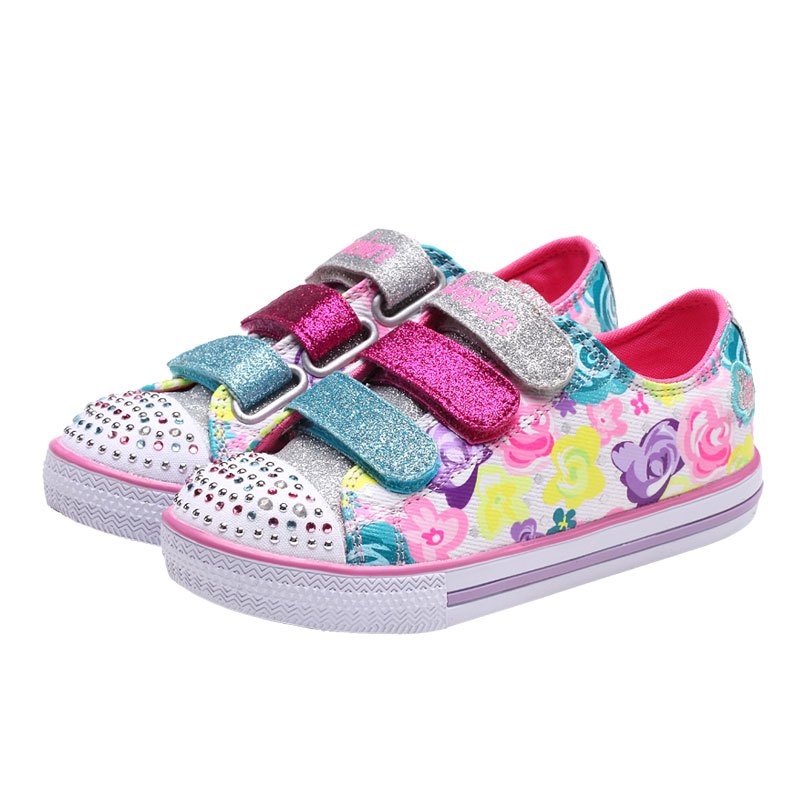 SKECHERS斯凯奇TWINKLE TOES 系列女童休闲鞋10620L 白色/多彩色 32码