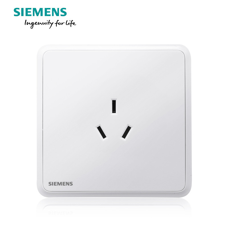 西门子（SIEMENS）开关电源插座86型面板灵蕴系列辰曦白五孔USB一开带16A空调插 10A三孔 灵蕴辰曦白系列
