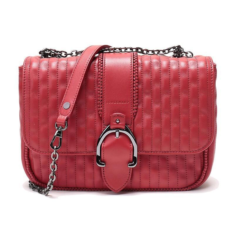 Longchamp 珑骧 女款AMAZONE系列羊皮单肩斜挎包 1357 941 545-红色