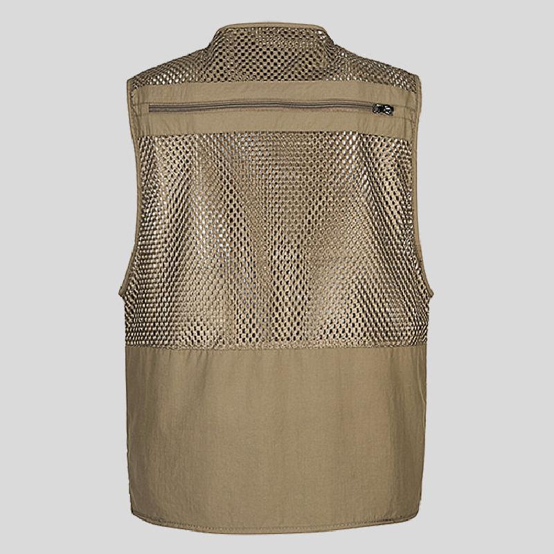 网眼马甲男春夏季新款薄款多口袋背心坎肩透气运动登山男马夹摄影钓鱼