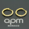 apm MONACO金黄色镶晶钻迷你耳环穿孔925银耳饰AE11582OXY 金色