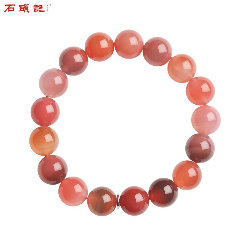 iSTONE/石头记商场同款天然南红玛瑙手链女时尚串珠手串手环_2 C款12mm圆珠