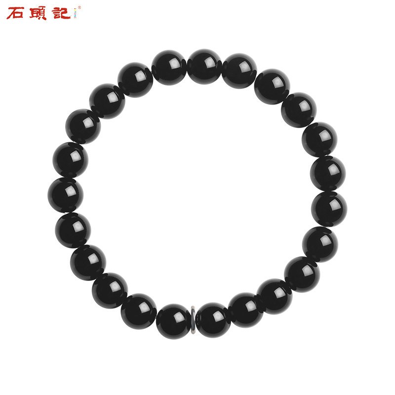 石头记红玛瑙手链男女首饰情侣饰品属猪年好运佛珠手串手珠_1 黑玛瑙8mm珠子204701912