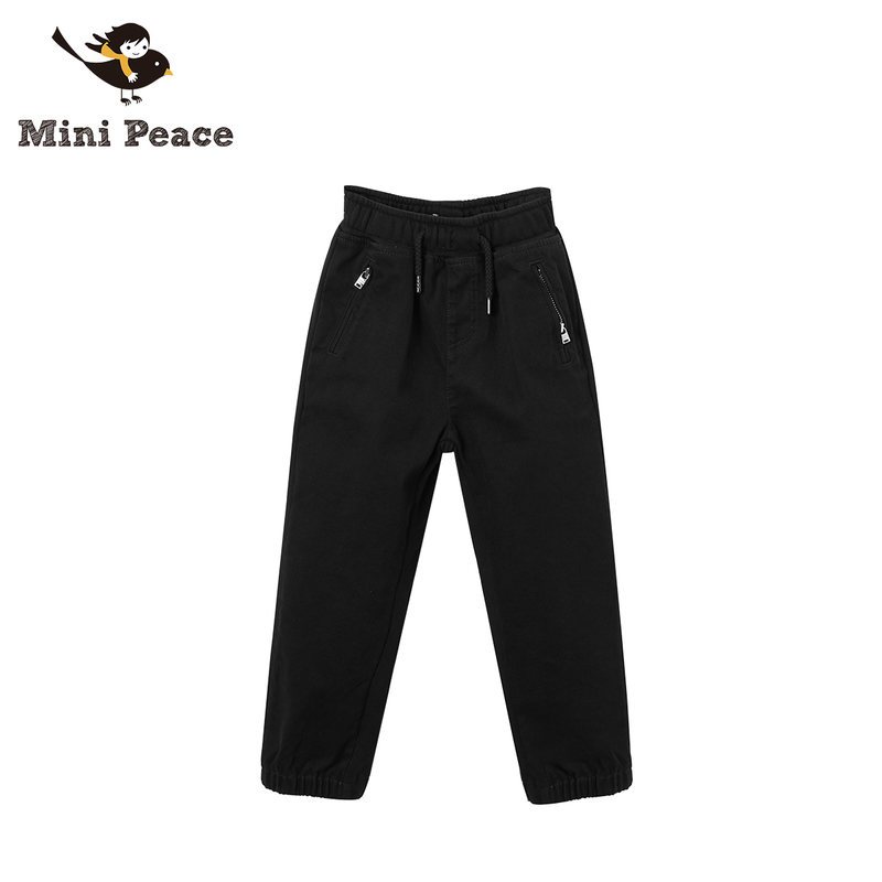 minipeace太平鸟童装男童长裤休闲裤束脚运动裤儿童春秋裤子_1 105(110/50)_ 黑色