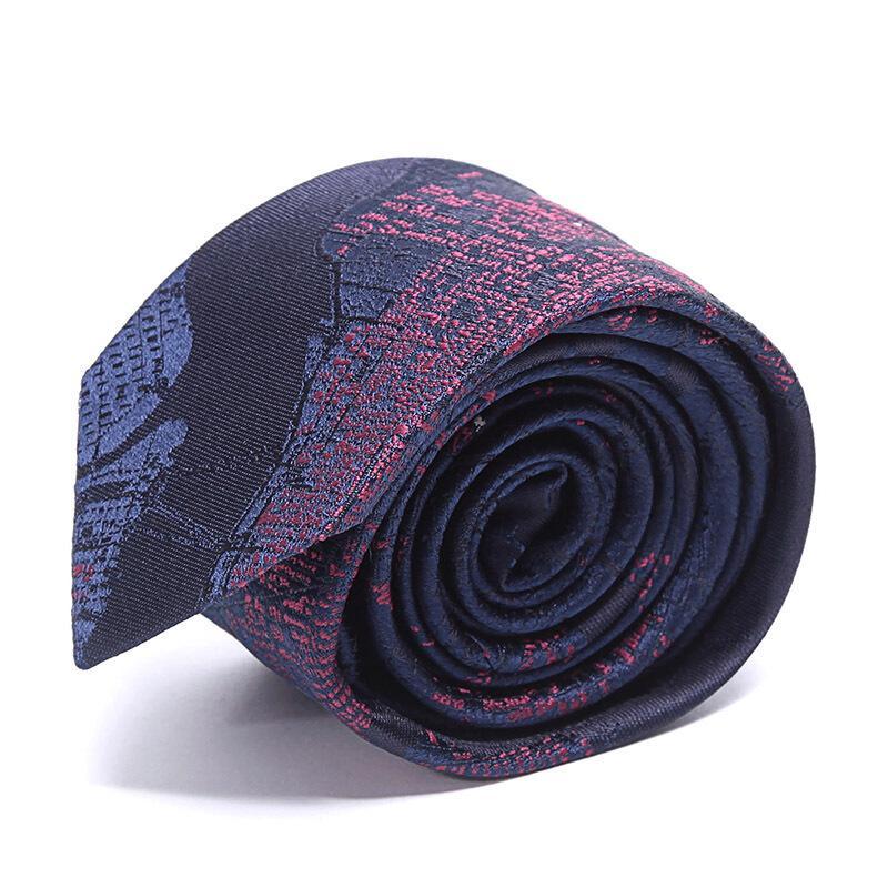 Z Zegna 杰尼亚 男款混纺领带 Z5C36 1SV B-深蓝色底深红色图案