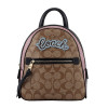 COACH 蔻驰 奢侈品 欧美时尚女士卡其色人造革拉链单肩两用双肩包
