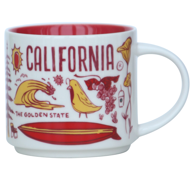 [夏日加州风]星巴克(Starbucks)加州纪念珍藏版 陶瓷马克杯 414ml 星巴克杯子 水杯杯具 美国进口