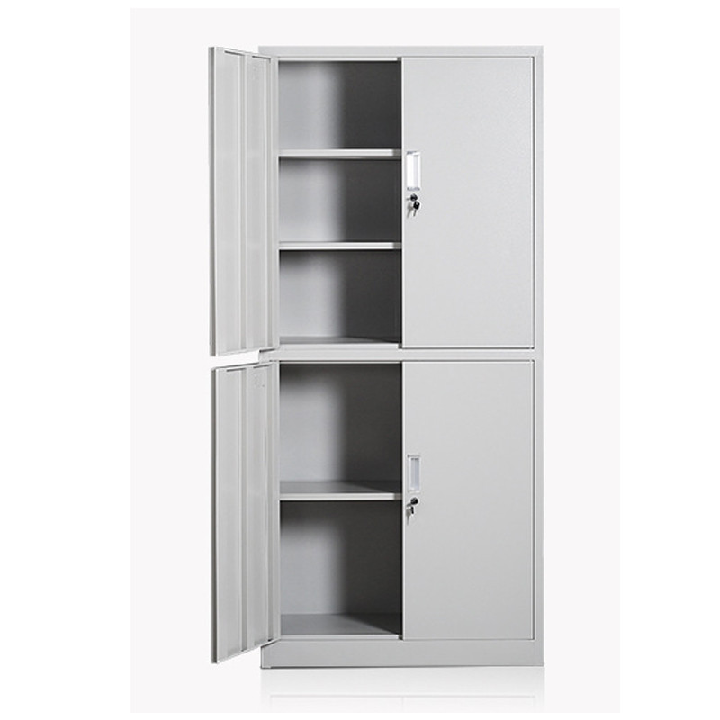 鸿业盛大简约现代文件柜850L*390W*1800H环保喷塑储物柜多层调节大容量办公柜带锁 银色
