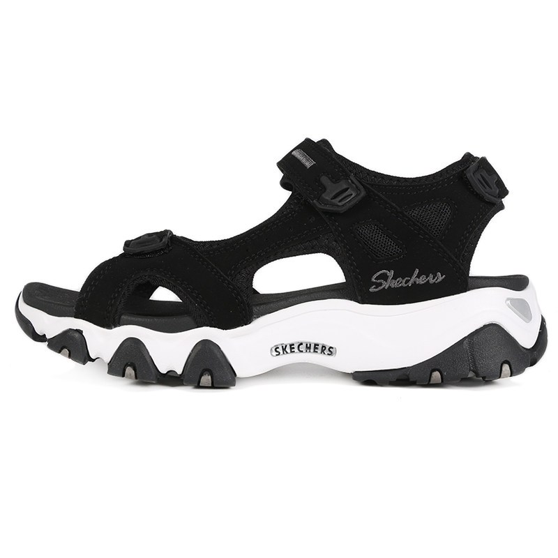 Skechers斯凯奇女鞋D'LITES凉鞋透气缓震厚底显高运动沙滩鞋32999 32999-BLK 38