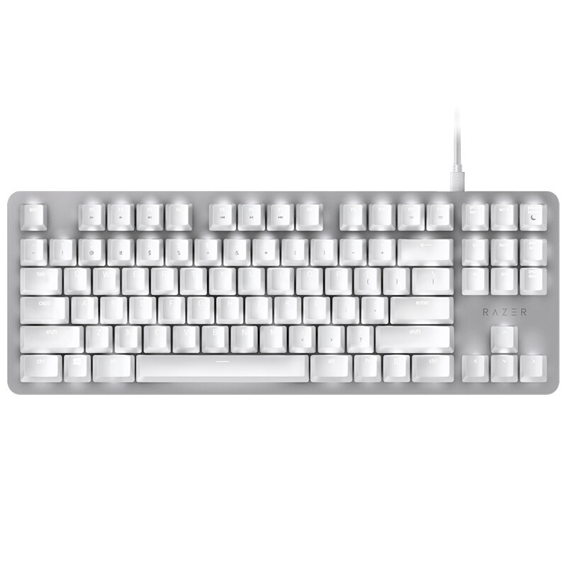 雷蛇(Razer)BLACKWIDOW LITE黑寡妇蜘蛛轻装版-水银 橙轴白色背光 有线电脑办公游戏机械键盘