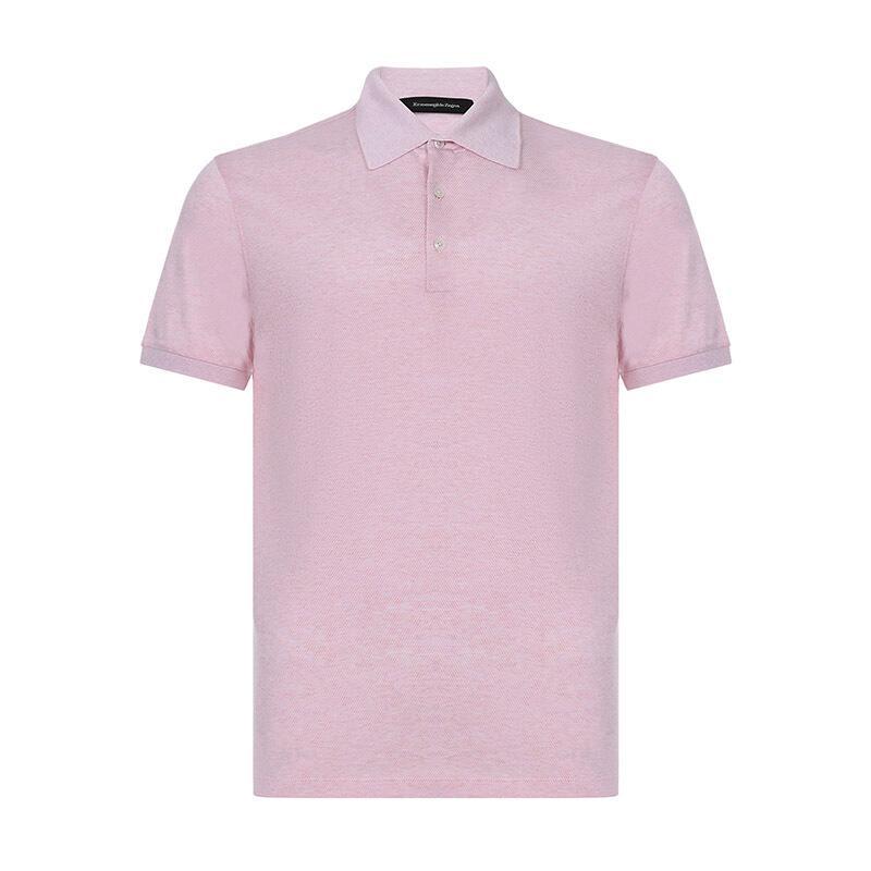Ermenegildo Zegna 杰尼亚 男款棉质短袖POLO衫 US544 751 203-淡粉色 48