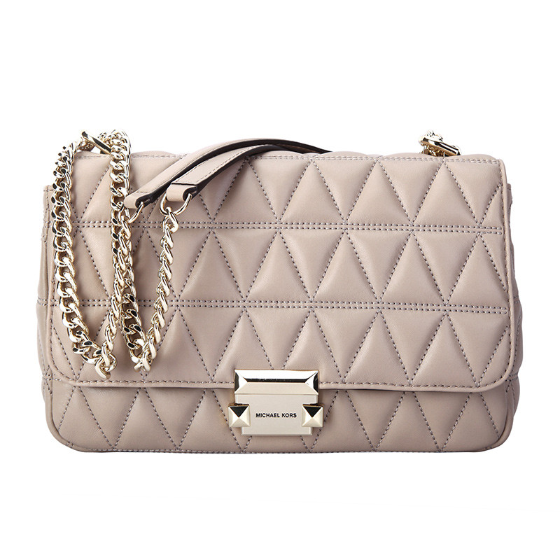 MICHAEL KORS 迈克·科尔斯 MK女包 SLOAN系列皮革女士单肩斜挎包具 豆沙灰