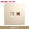德力西(DELIXI)开关插座面板 电源插座CD821 香槟金系列 其他86型插座面板 五孔插座套装 CD821香槟金 CD821香槟金 电视电脑