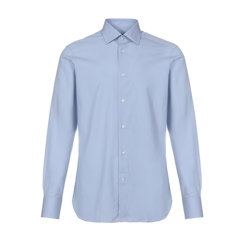 Ermenegildo Zegna 杰尼亚 男士 棉质长袖衬衫 9MS0JI 501064-浅蓝色 38