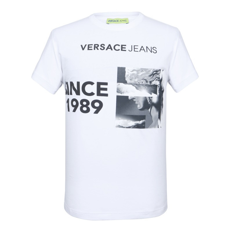 VERSACE JEANS 男士白色短袖T恤衫 B3GTA72E 36609 003 XL 白色