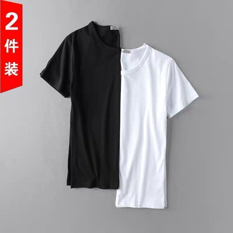 【100%纯棉】男短袖潮新款夏季宽松休闲潮流嘻哈衣服男_1 2XL 白色纯T