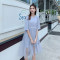 【2019新款夏季连衣裙】流行纱中长裙子夏装女裙子宽松舒适 S 蓝色