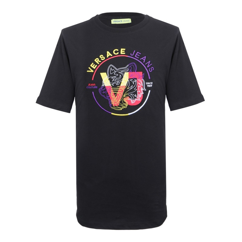 VERSACE JEANS 男士黑色棉质短袖T恤衫B3GTA76I 36610 899 XXL 黑色