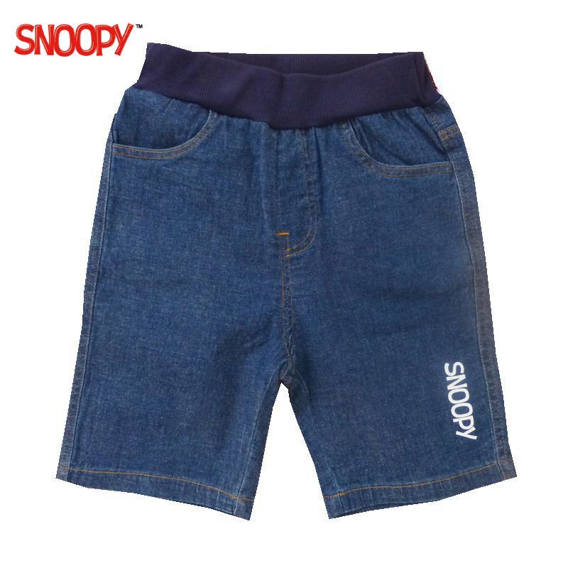 史努比(SNOOPY)童装专柜正品儿童五分裤新款夏季薄款深蓝色2-13岁中裤男童纯棉牛仔短裤休闲半裤90-140cm