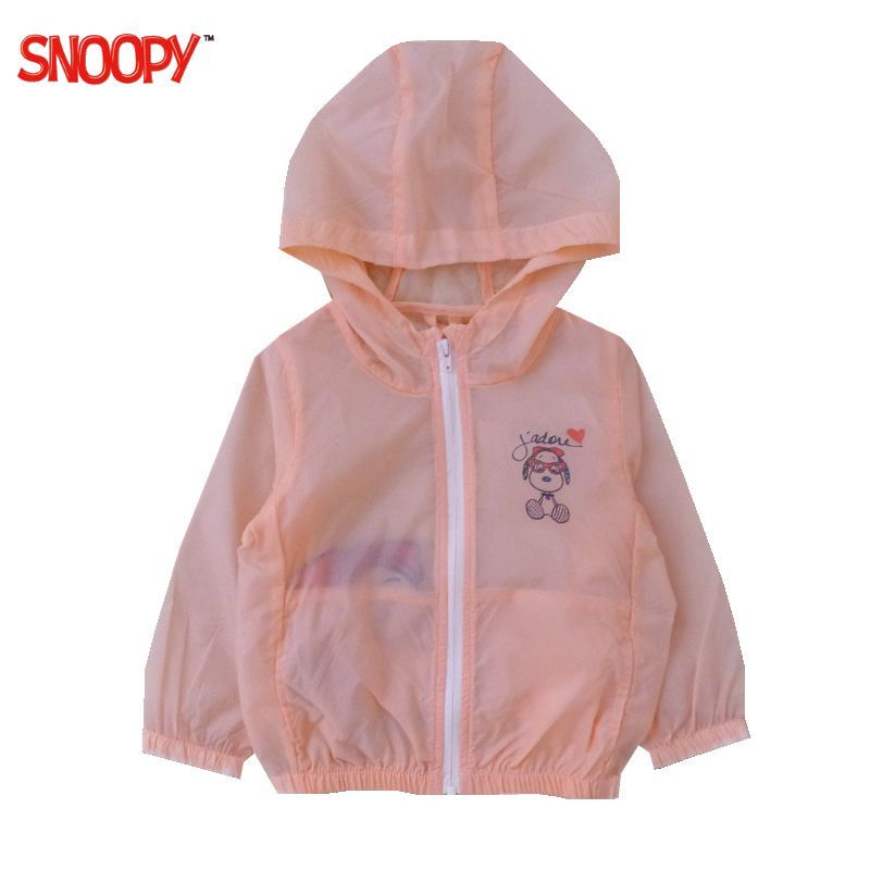 史努比(SNOOPY)童装正品2-12岁儿童紫色防晒衣夏季女童西瓜红尼龙皮肤卫衣海边轻薄透气防晒衫90-140cm