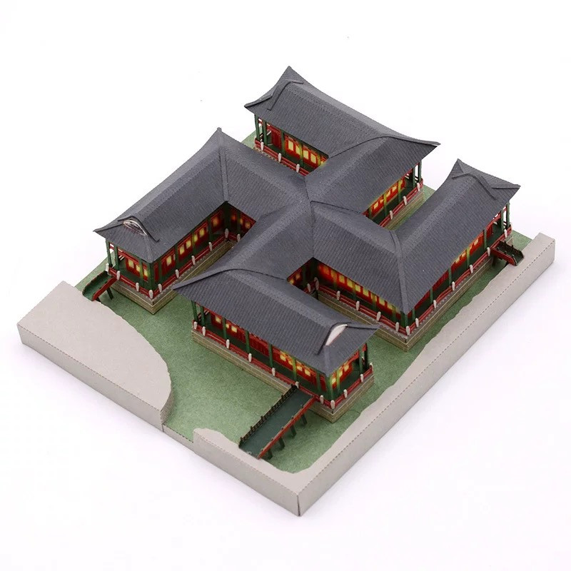 国家宝藏 官方同款文创礼物 微缩古代建筑纸雕 模型