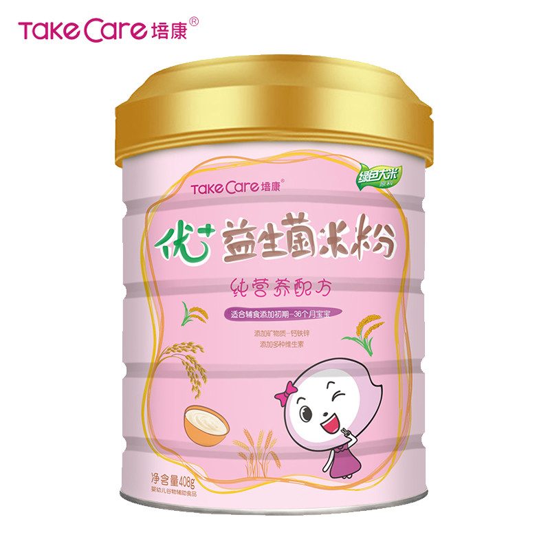 培康（Take care）婴幼儿益生菌米粉宝宝米糊纯营养辅食罐装408g