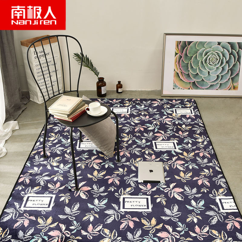 南极人(NanJiren)家纺 北欧地毯客厅卧室满铺可爱房间床边毯茶几垫涤纶沙发榻榻米长方形地垫145*190 190*230cm【客厅垫】 灰蝴蝶