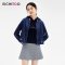 爱居兔春装2019女装时尚休闲亮面短款棒球服外套女 藏青(01) 155/80A/S