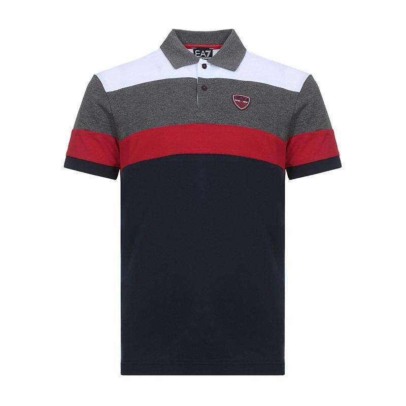 EMPORIO ARMANI EA7 阿玛尼 男款棉质短袖POLO衫 3GPF65 PJ61Z 1450-红色多色 L