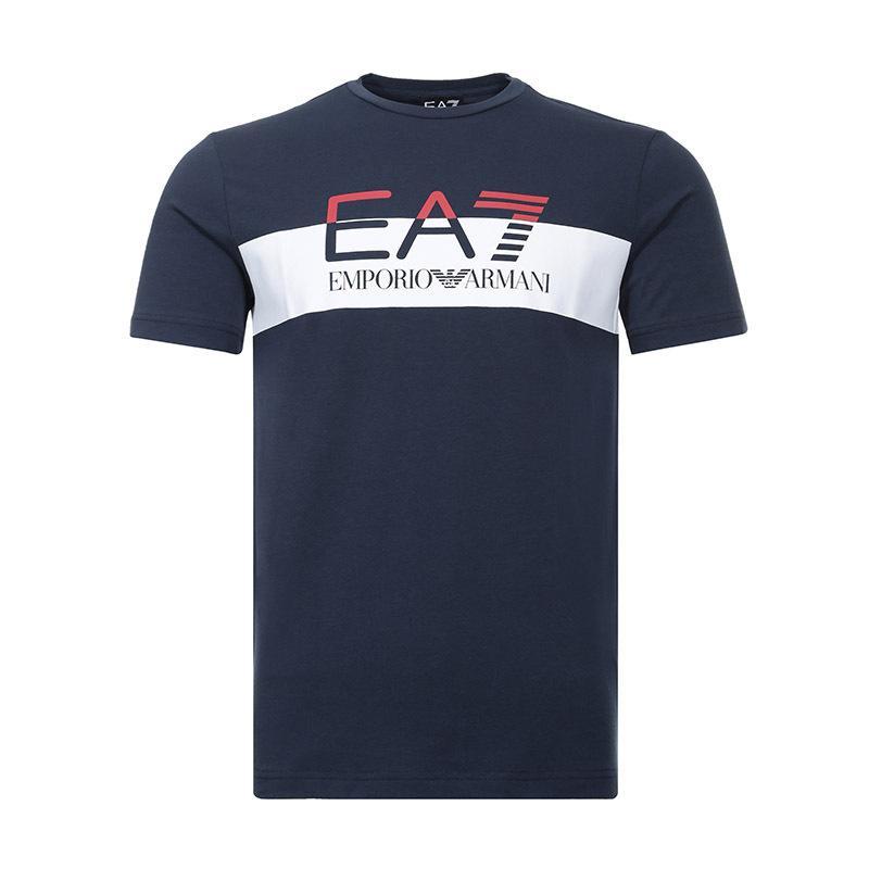 EMPORIO ARMANI EA7 阿玛尼 男士棉质圆领短袖T恤衫 3GPT69 PJ03Z 1554-海军蓝 S