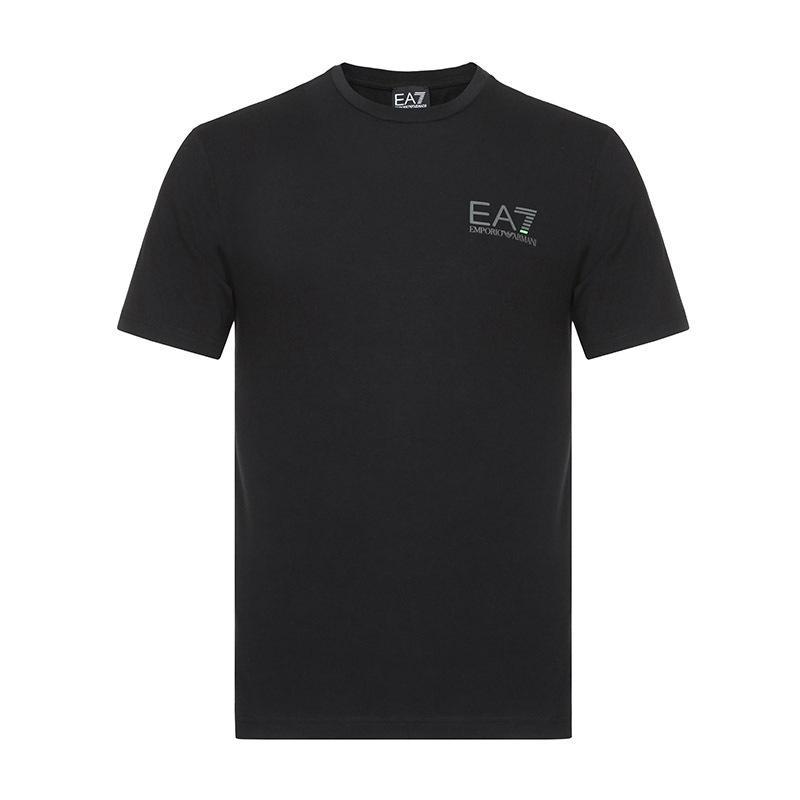 EMPORIO ARMANI EA7 阿玛尼 男士棉质圆领短袖T恤衫 3GPT08 PJ03Z 1200-黑色 S