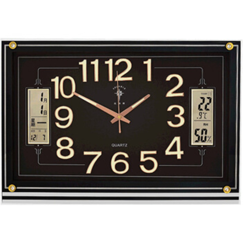 北极星（POLARIS）挂钟 液晶22英寸石英挂钟 2658T2-2 黑 夜光双历