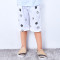 婴姿坊童装男童夏季纯色休闲可爱印花松紧腰带舒适五分裤 白色 120cm