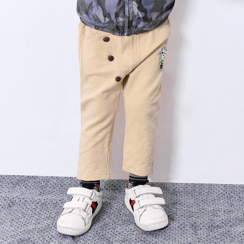 婴姿坊春秋新款男童休闲长裤 运动百搭修身 多色可选 110cm 杏色