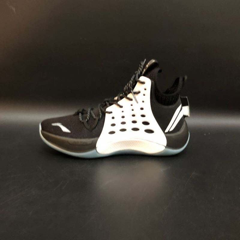 李宁（LI-NING）运动男款音速VII中帮一体织篮球运动鞋ABAP019 ABAP019-1标准黑/标准白（男） 10.5（44码）