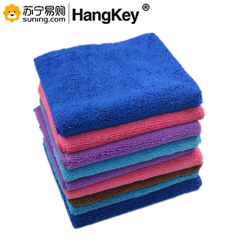 HangKey 抹布 百洁布擦车毛巾吸水不易掉毛厨房擦家具玻璃加厚 单块装（T） 蓝色