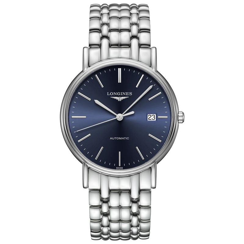 浪琴(Longines)手表 瑰丽系列 自动机械男表 时尚 休闲 商务 正装男士手表机械表机械L4.921.4.18.6 蓝色条丁盘L4.921.4.92.6