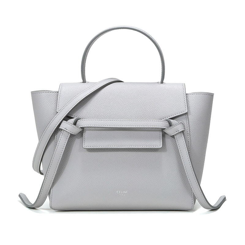 CELINE 赛琳 女士牛皮BELT NANO鲶鱼包手提单肩包斜挎包 189003ZVA 08GC-浅灰色