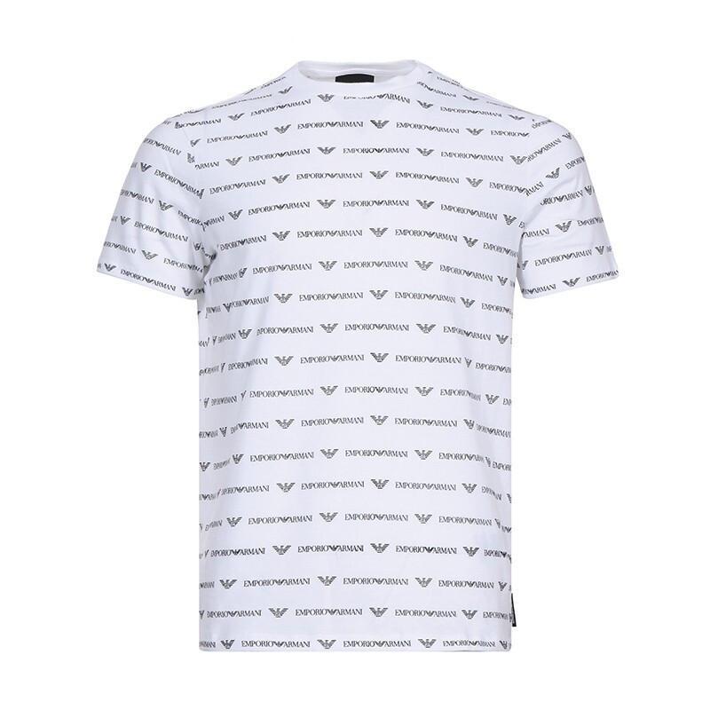 EMPORIO ARMANI 阿玛尼 男士棉质圆领短袖T恤衫 3G1T69 1J19Z 0134-白色 L