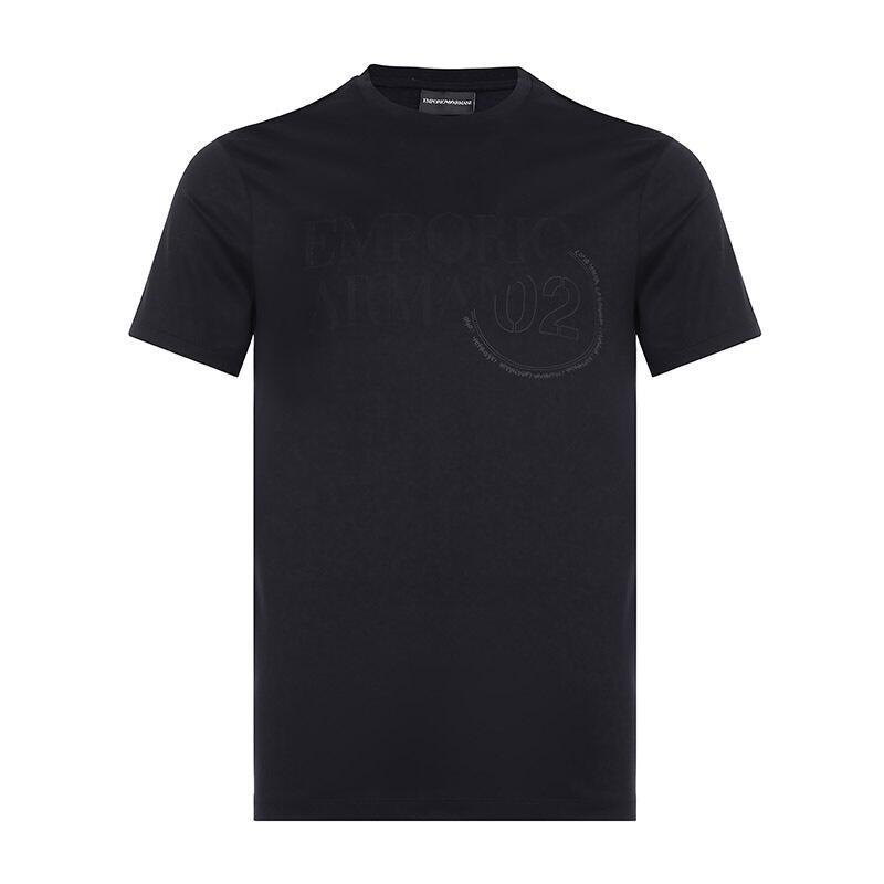 EMPORIO ARMANI 阿玛尼 男士棉质圆领短袖T恤衫 3G1TL1 1JTUZ F971-深蓝色 XXL
